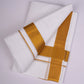 GLD-100 WHITE DOUBLE DHOTI  4.00 MTR