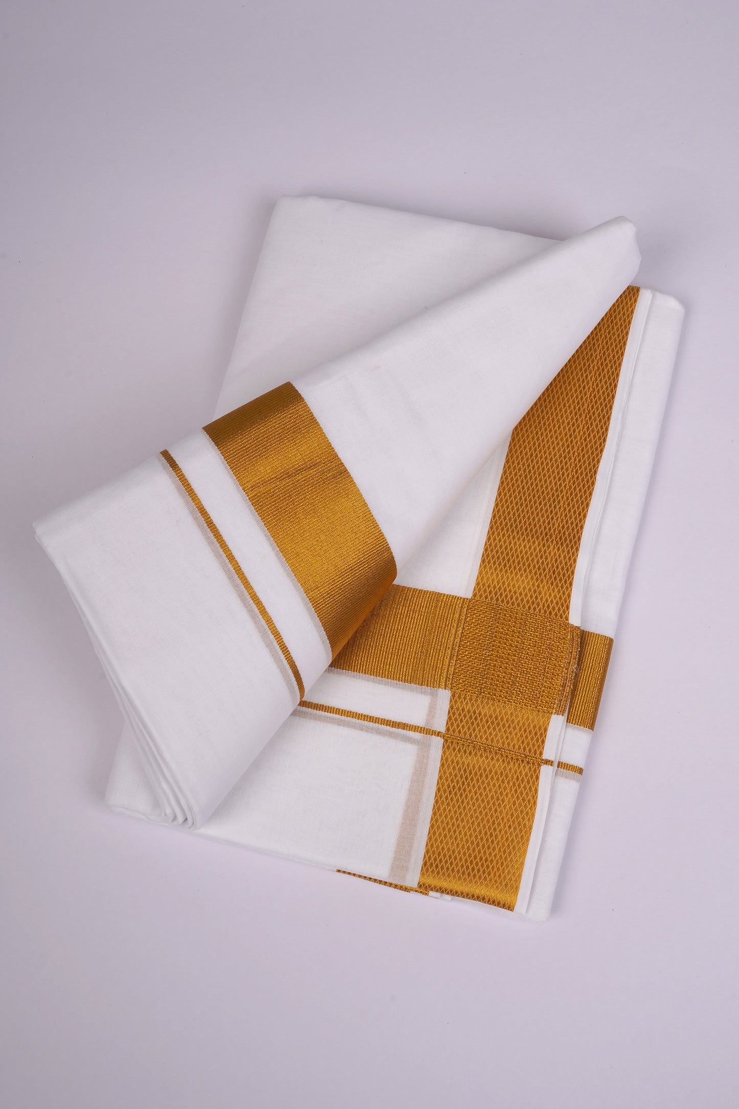 GLD-100 WHITE DOUBLE DHOTI  4.00 MTR