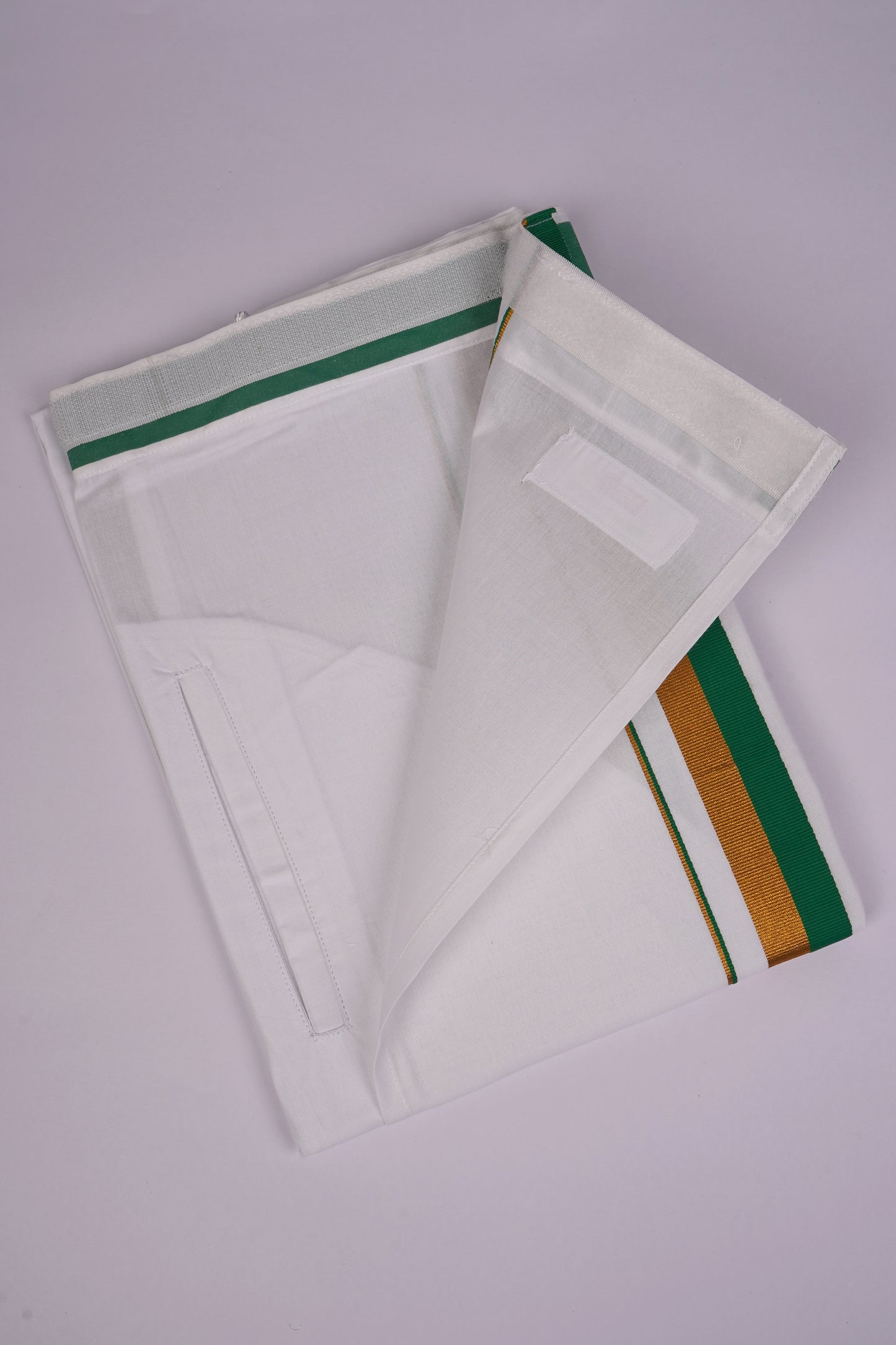 PKT FS-01 VELCRO WHITE SINGLE DHOTI - Green