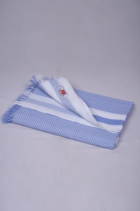 COLOUR MINICHECK COTTON - CBT-24 BATH TOWEL - 30X60 - BLUE