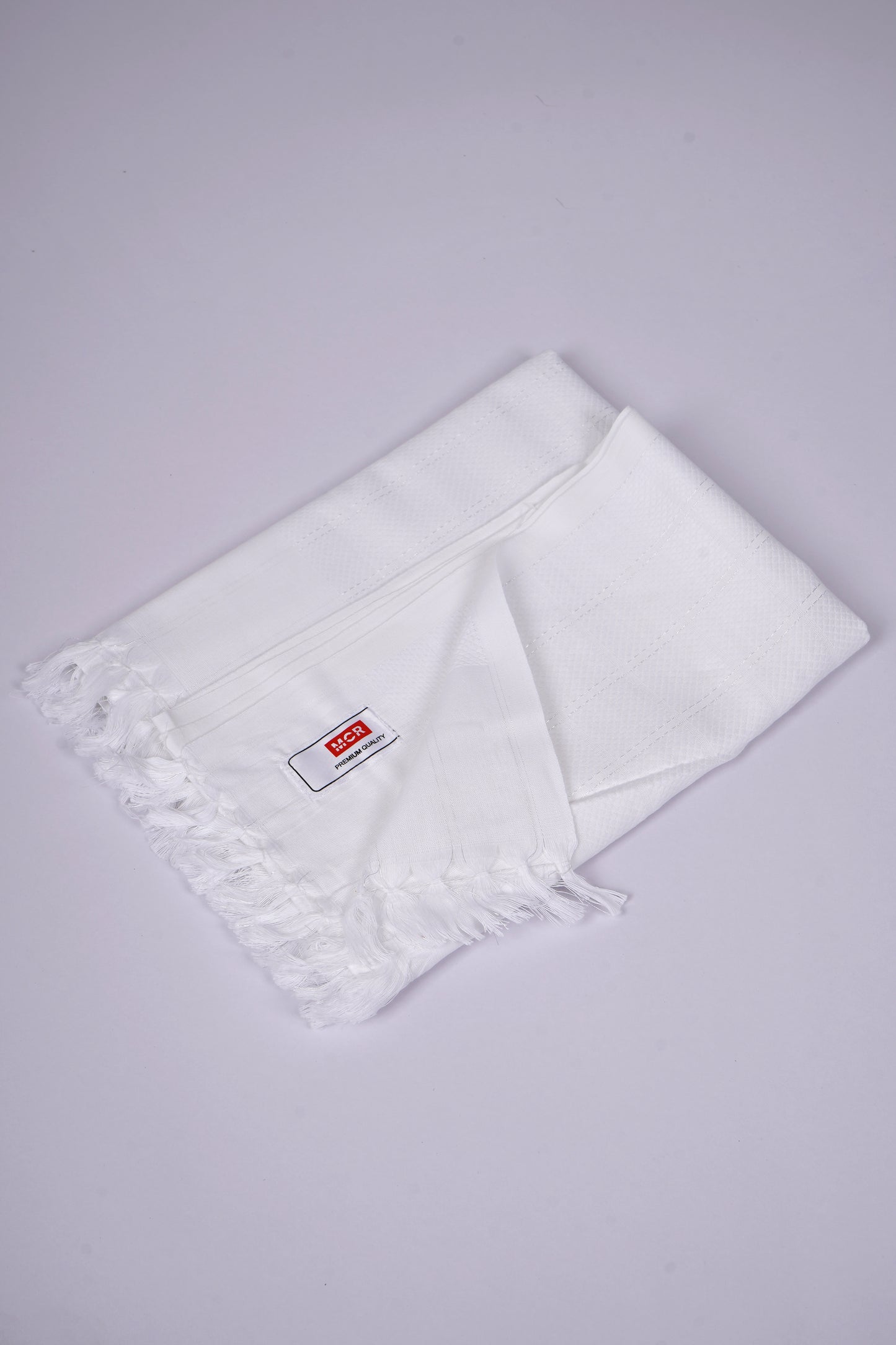 WHITE CHECK COTTON - WBT-07 BATH TOWEL - 30X60 - WHITE