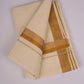 GLD-166C CREAM DOUBLE DHOTI  4.00 MTR