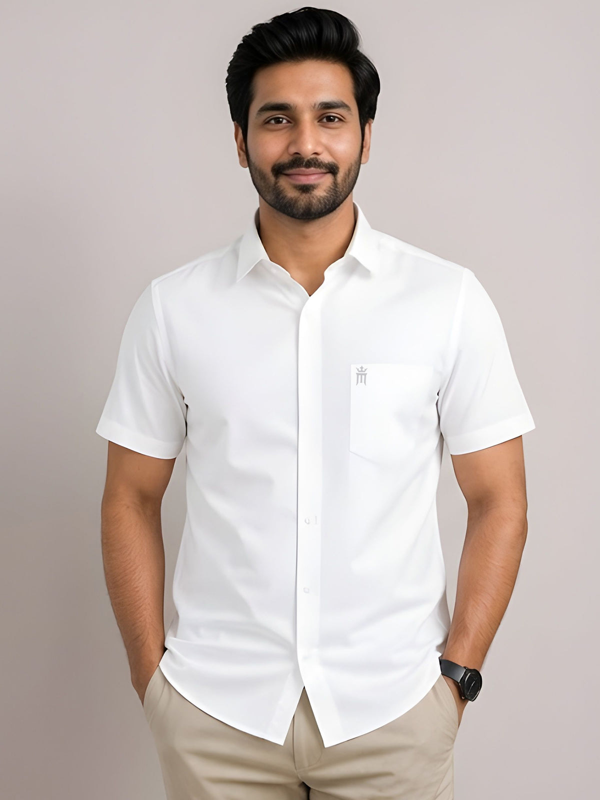 Mega Formal White Shirt For Men-Apple Cut