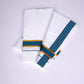 FS-115 W/S DHOTI 2.00 MTR - GOLD DARK BLUE