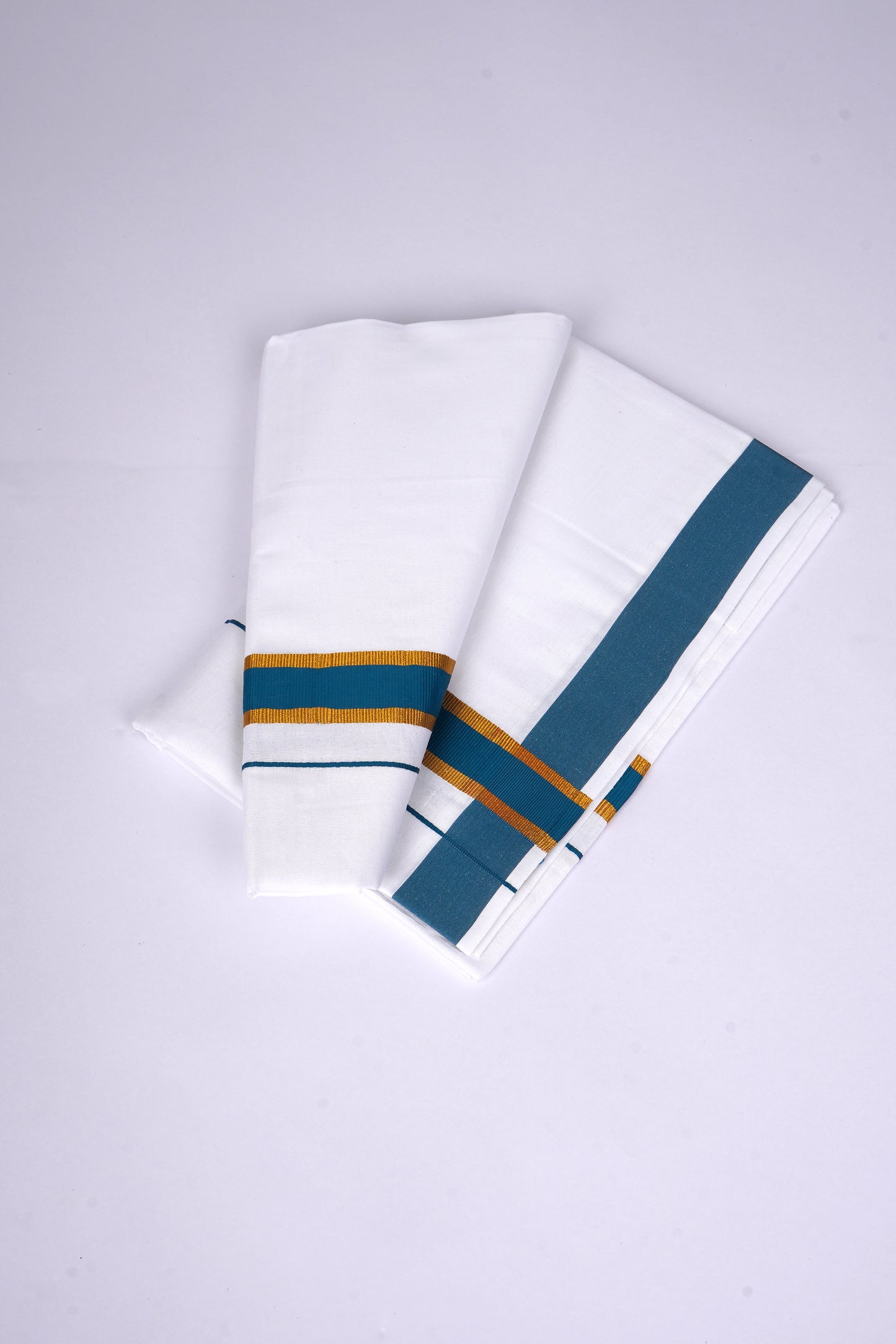 FS-115 W/S DHOTI 2.00 MTR - GOLD DARK BLUE