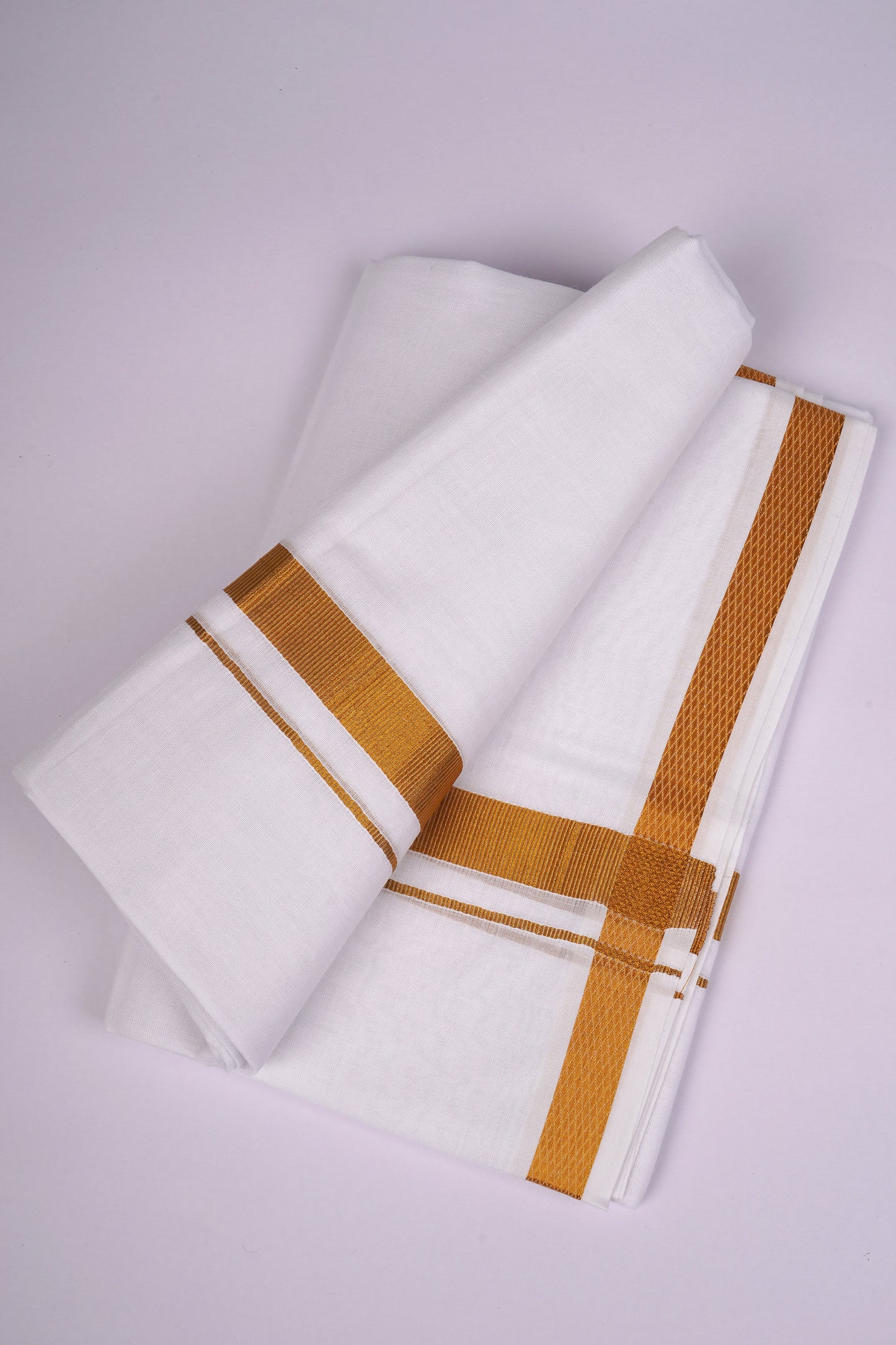 GLD-80 WHITE DOUBLE DHOTI  3.80 MTR