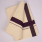 FD-08C CREAM DOUBLE DHOTI  3.80 MTR-Dark Brown