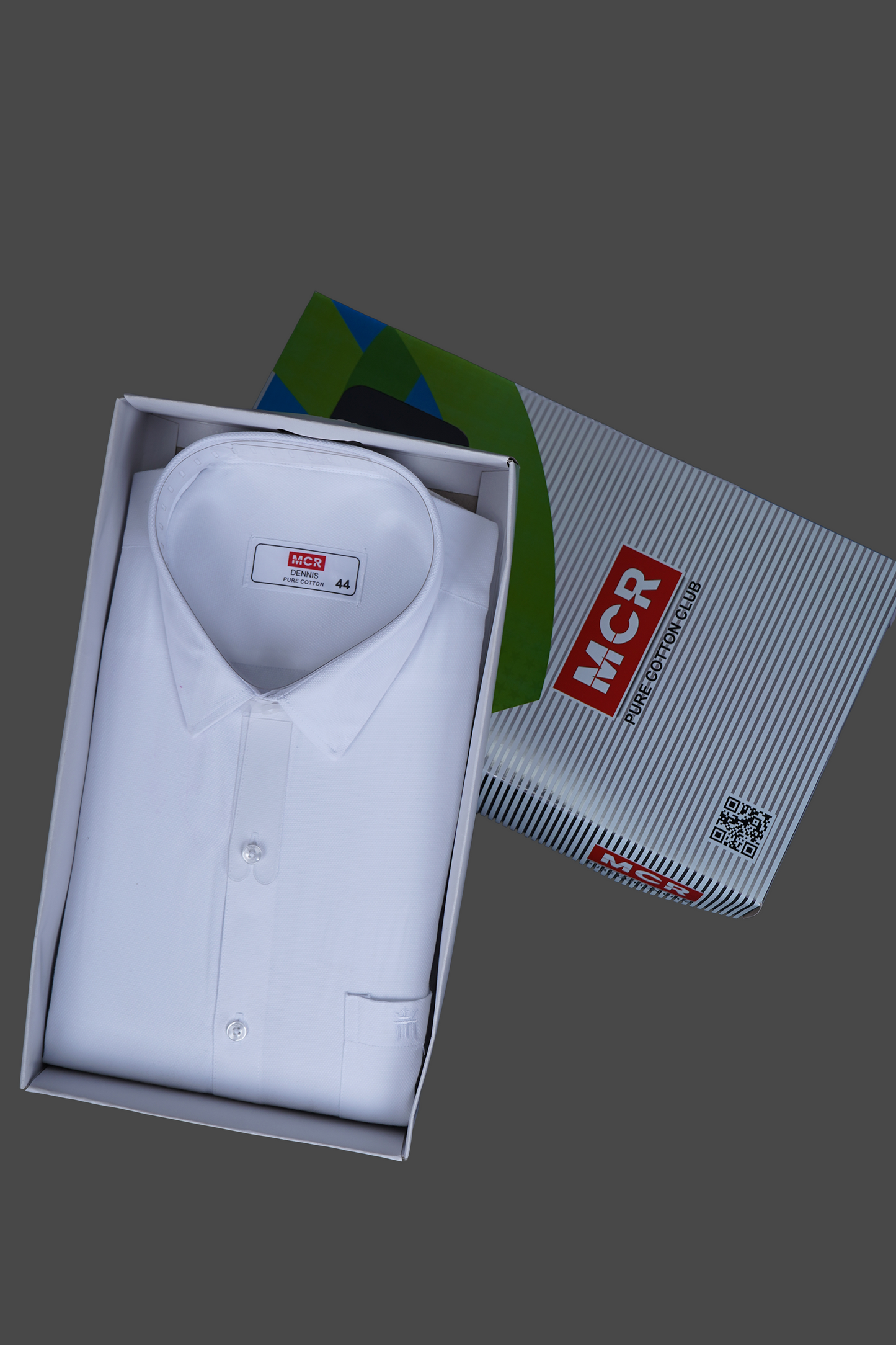 MCR DENNIS  Full Sleeve  White Shirt For Men-APPLE CUT