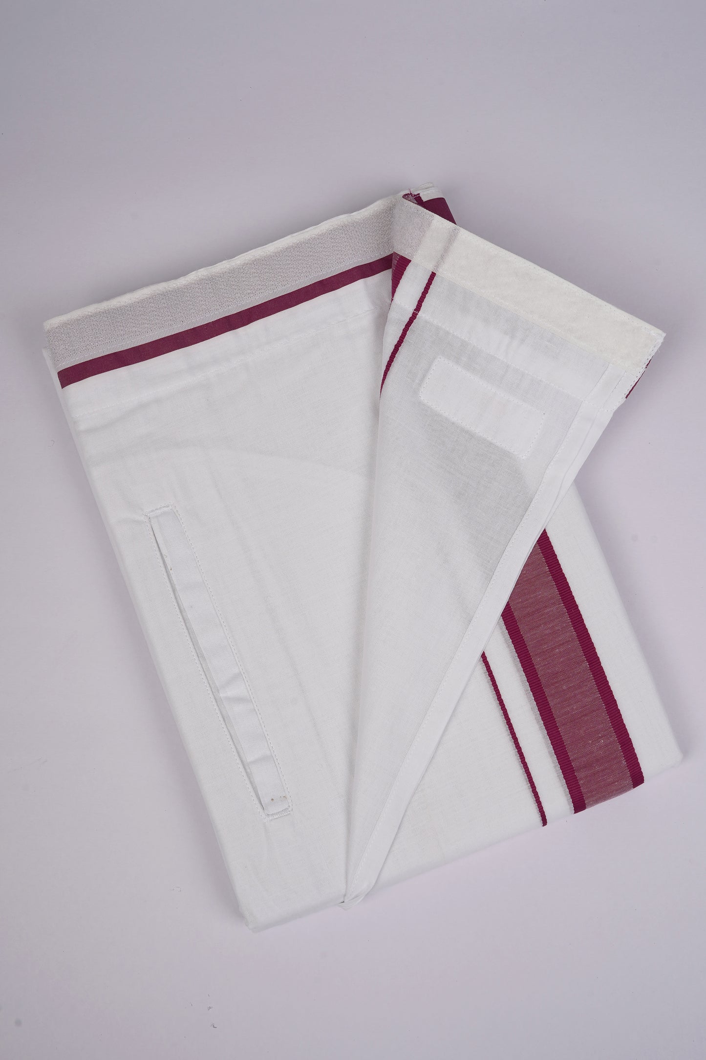 PKT FD-02 VELCRO WHITE DOUBLE DHOTI - Violet