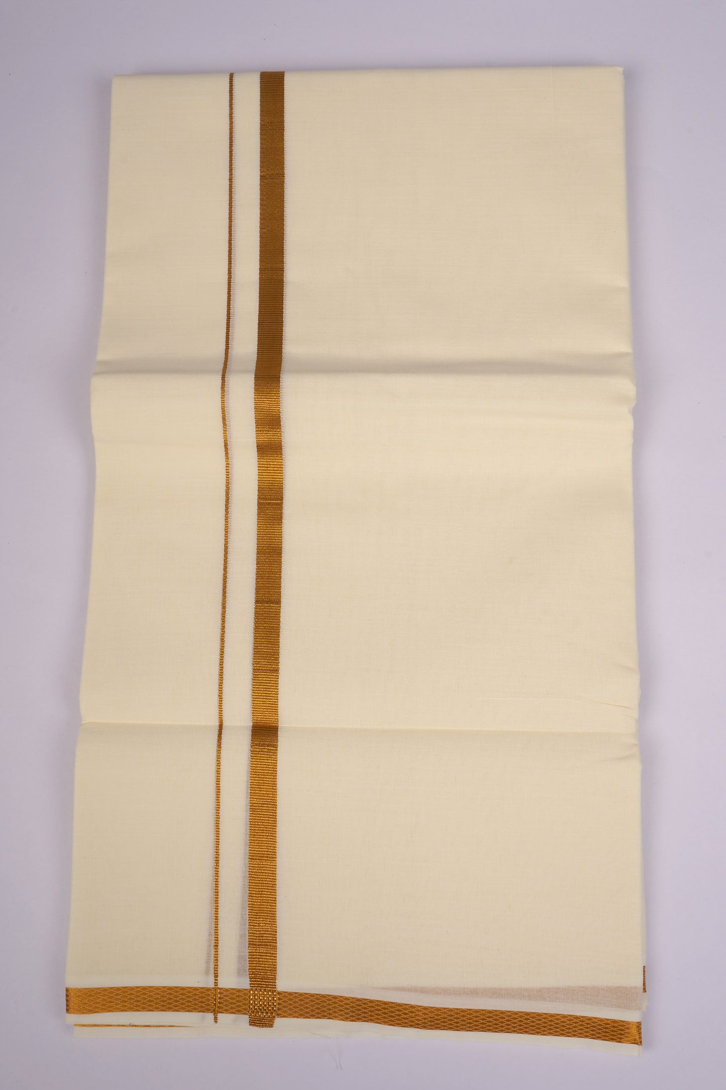 GLD-36C CREAM DOUBLE DHOTI  3.80 MTR