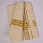 GLD-122C CREAM DOUBLE DHOTI  4.00 MTR
