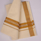 GLD-117C CREAM DOUBLE DHOTI  3.80 MTR