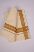 GLD-117C CREAM DOUBLE DHOTI  3.80 MTR