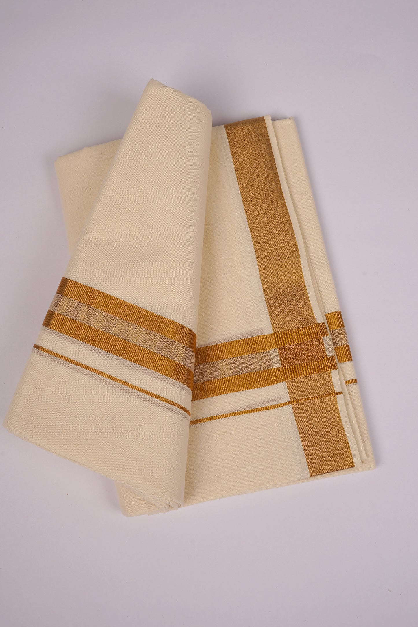 GLD-117C CREAM DOUBLE DHOTI  3.80 MTR
