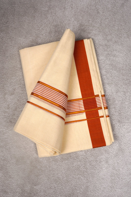 FD-186C C/D DHOTI  3.80 MTR-Light Orange