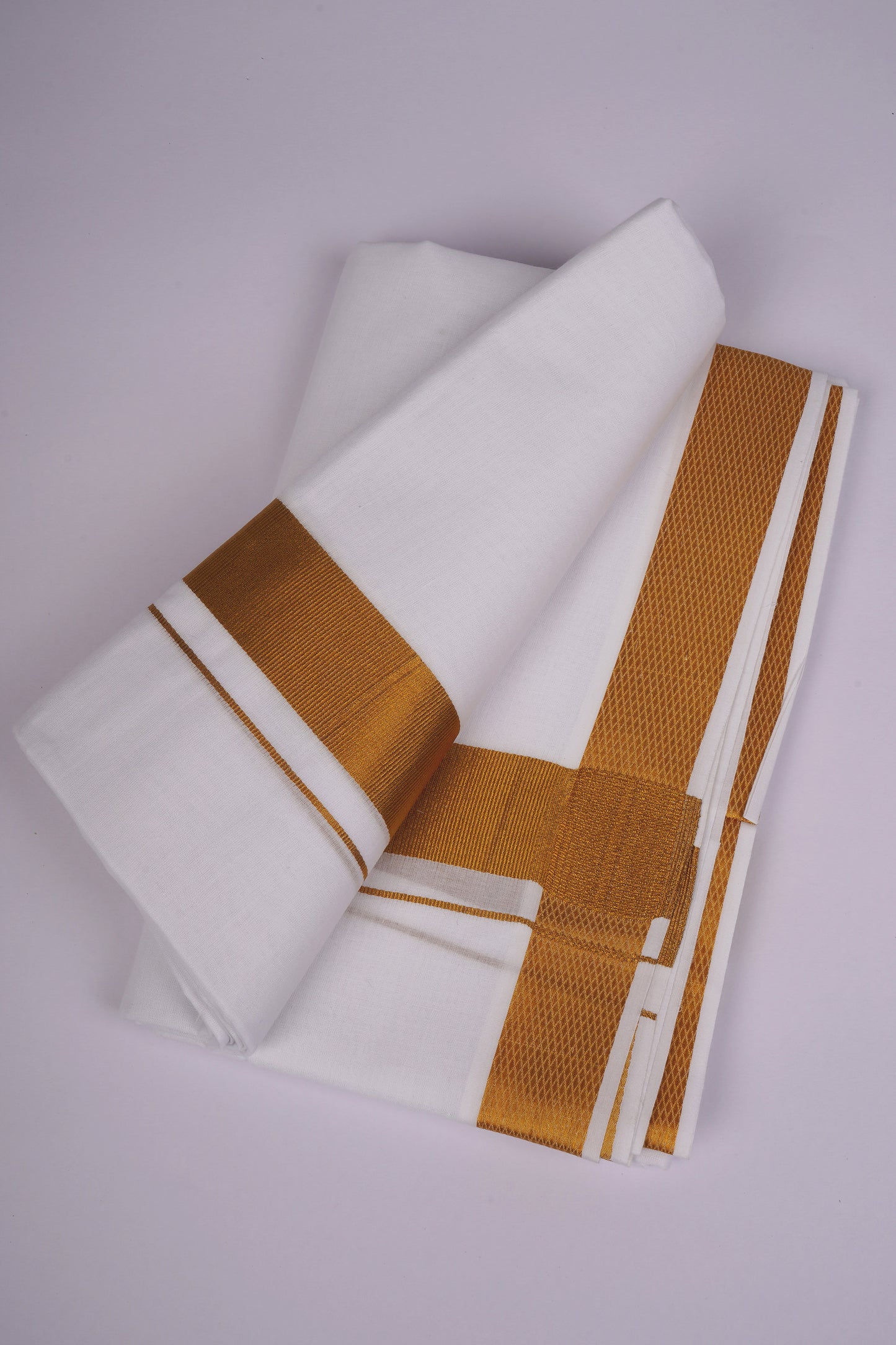 GLD-34 WHITE DOUBLE DHOTI  3.80 MTR