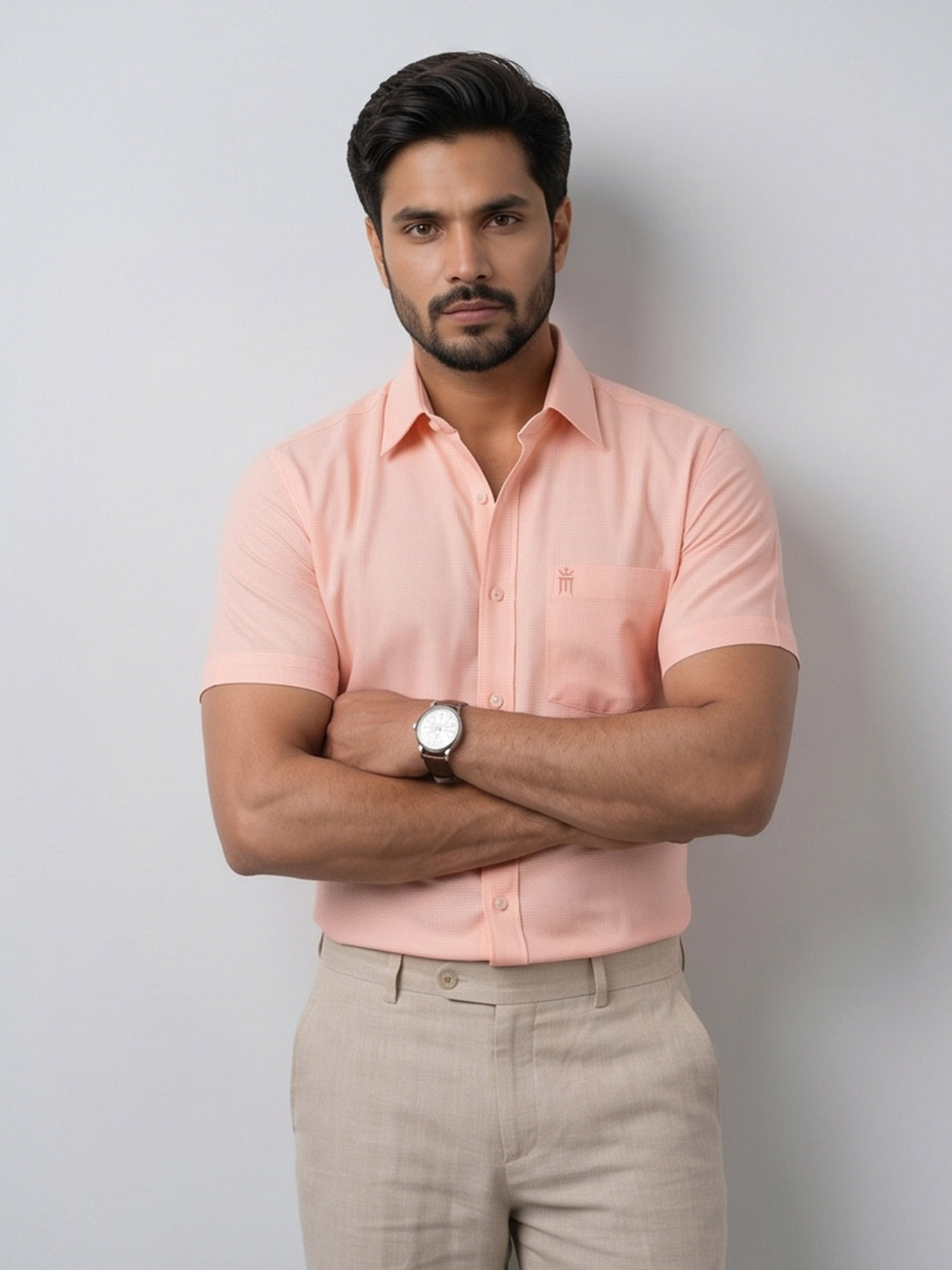 MCR Men Formal Colour Shirt - Pink 82502 Hydrogen