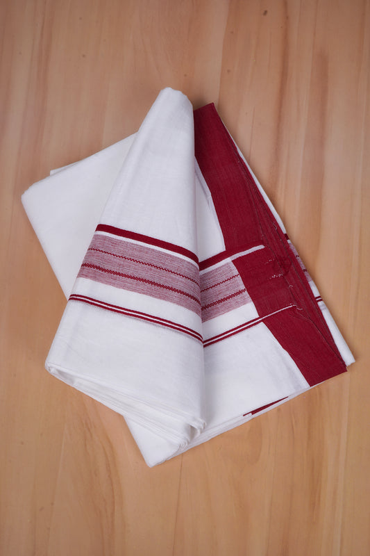 FCD-585 W/D DHOTI 3.80 MTR - Dark Red