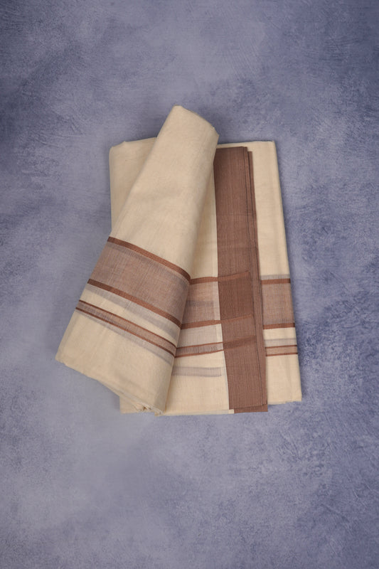 FCD-74C C/D DHOTI  4.00 MTR-Light brown