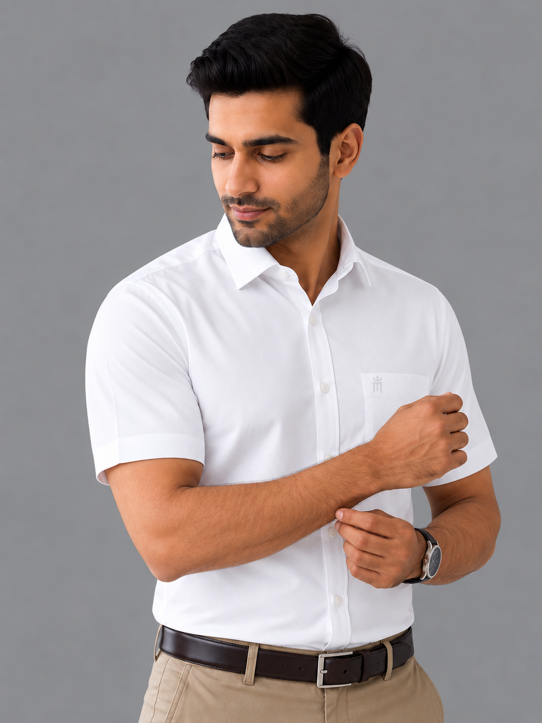 Bamboo Elite Formal White Shirt For Men