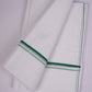SD-14 WHITE DOUBLE DHOTI 3.80 MTR - Green