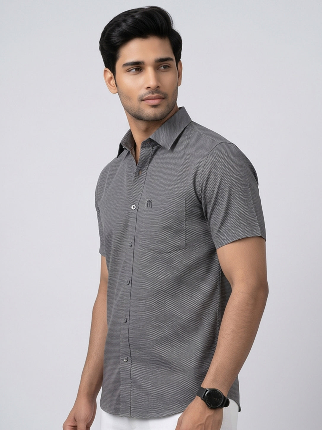 MCR Men Formal Colour Shirt - Dark grey 92057 ICE BERG
