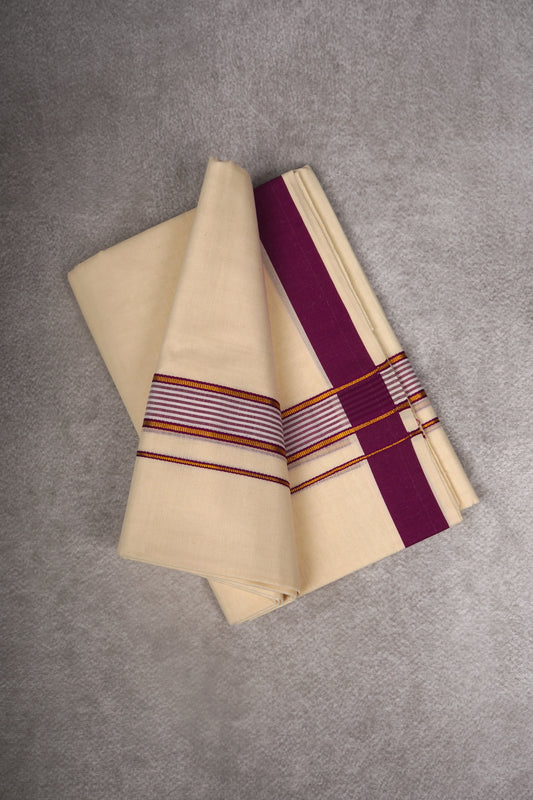 FD-186C C/D DHOTI  3.80 MTR-Dark Maroon