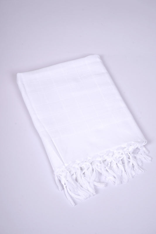 DOUBLE CLOTH WHITE COTTON - WBT-08 BATH TOWEL - 30X60 - WHITE