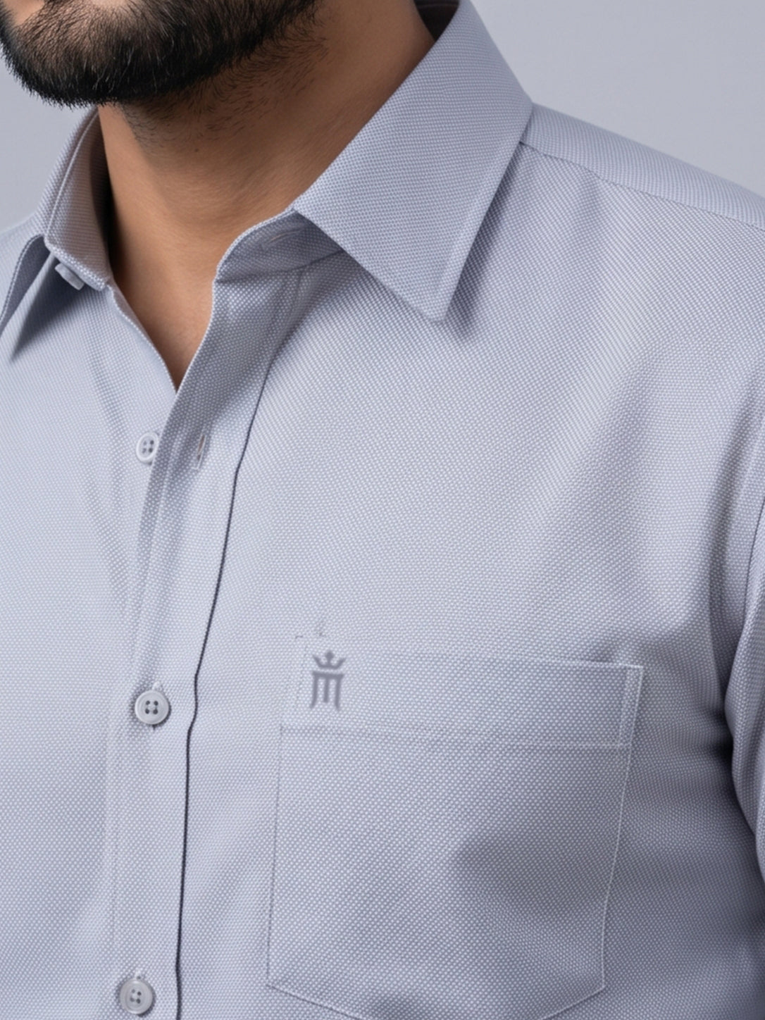 MCR Men Formal Colour Shirt - Light gray 82504 Hydrogen