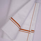 SD-18 WHITE DOUBLE DHOTI  3.70 MTR - Orange
