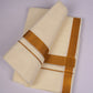 GLD-101C CREAM DOUBLE DHOTI  4.00 MTR