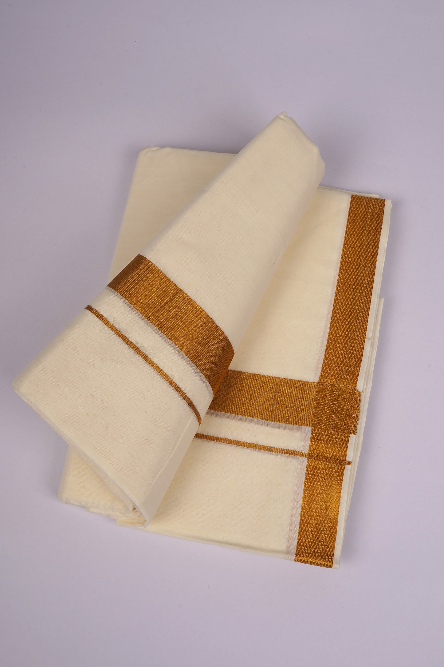 GLD-101C CREAM DOUBLE DHOTI  4.00 MTR