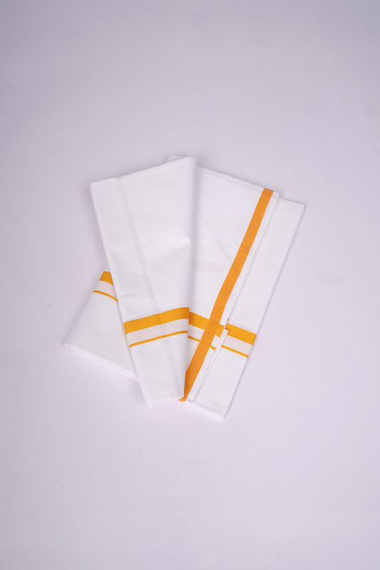 HS-19 W/S DHOTI  1.90 MTR - Gold Yellow