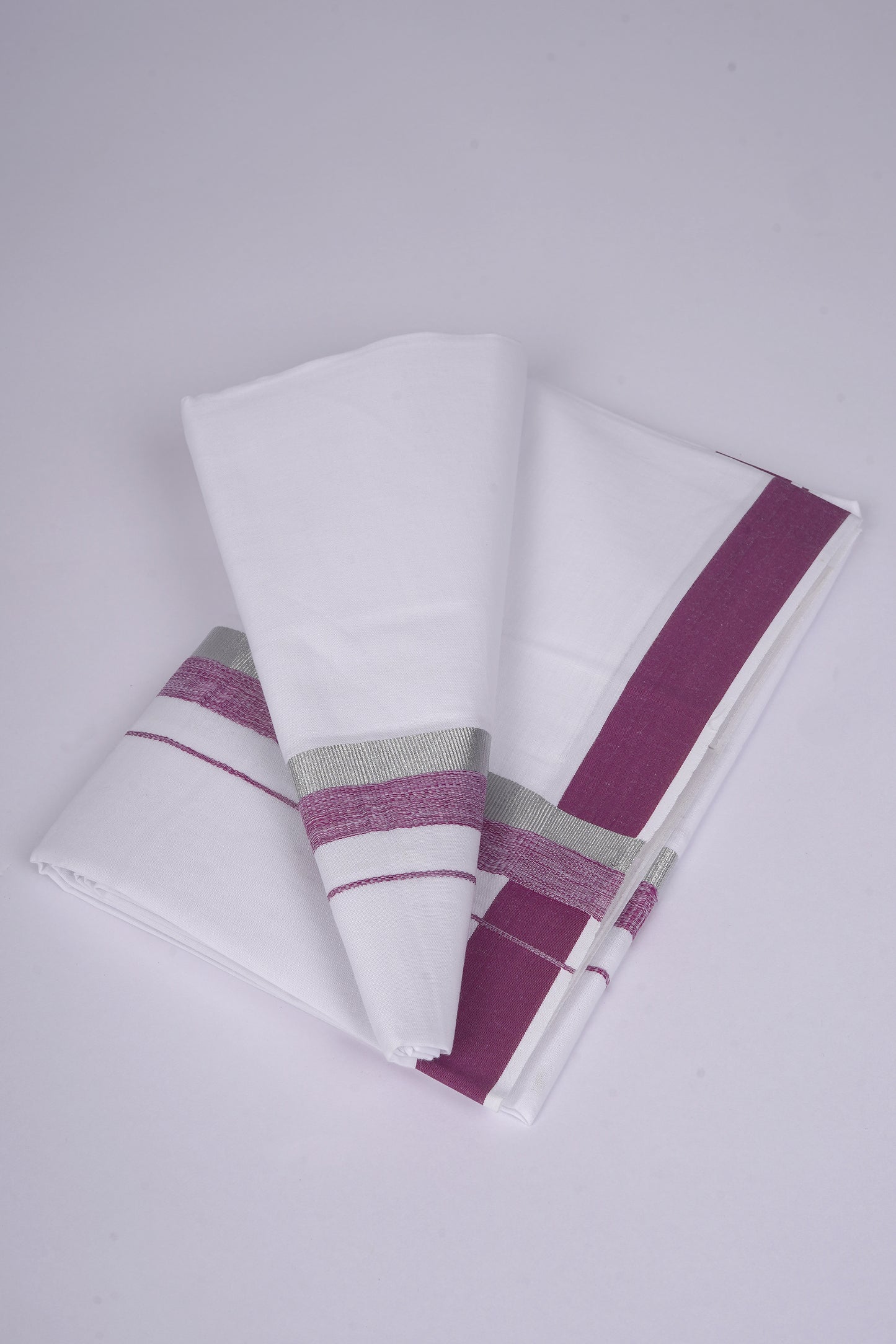 FS-124 W/S DHOTI  1.90 MTR - Silver Dark Violet