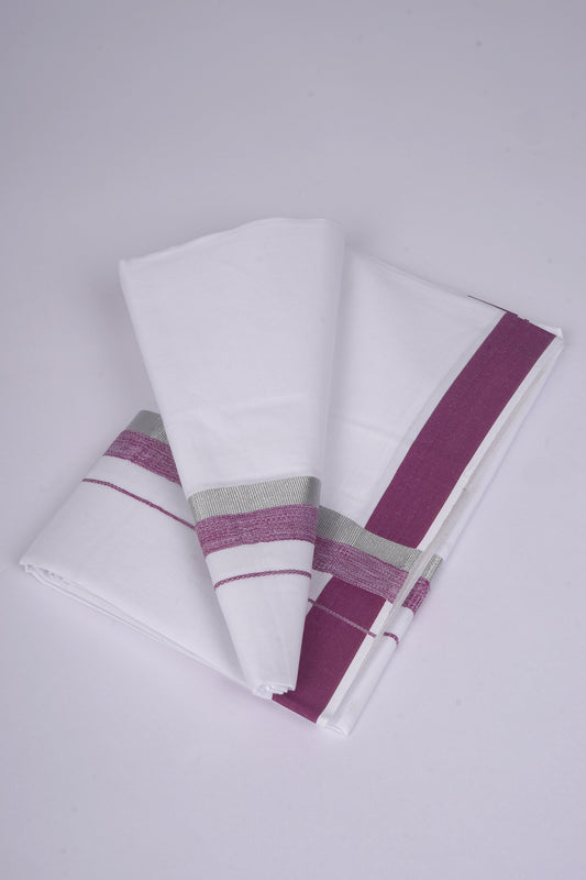 FS-124 W/S DHOTI  1.90 MTR - Silver Dark Violet