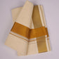 2 TIME GOLD CREAM DOUBLE DHOTI  3.80 MTR