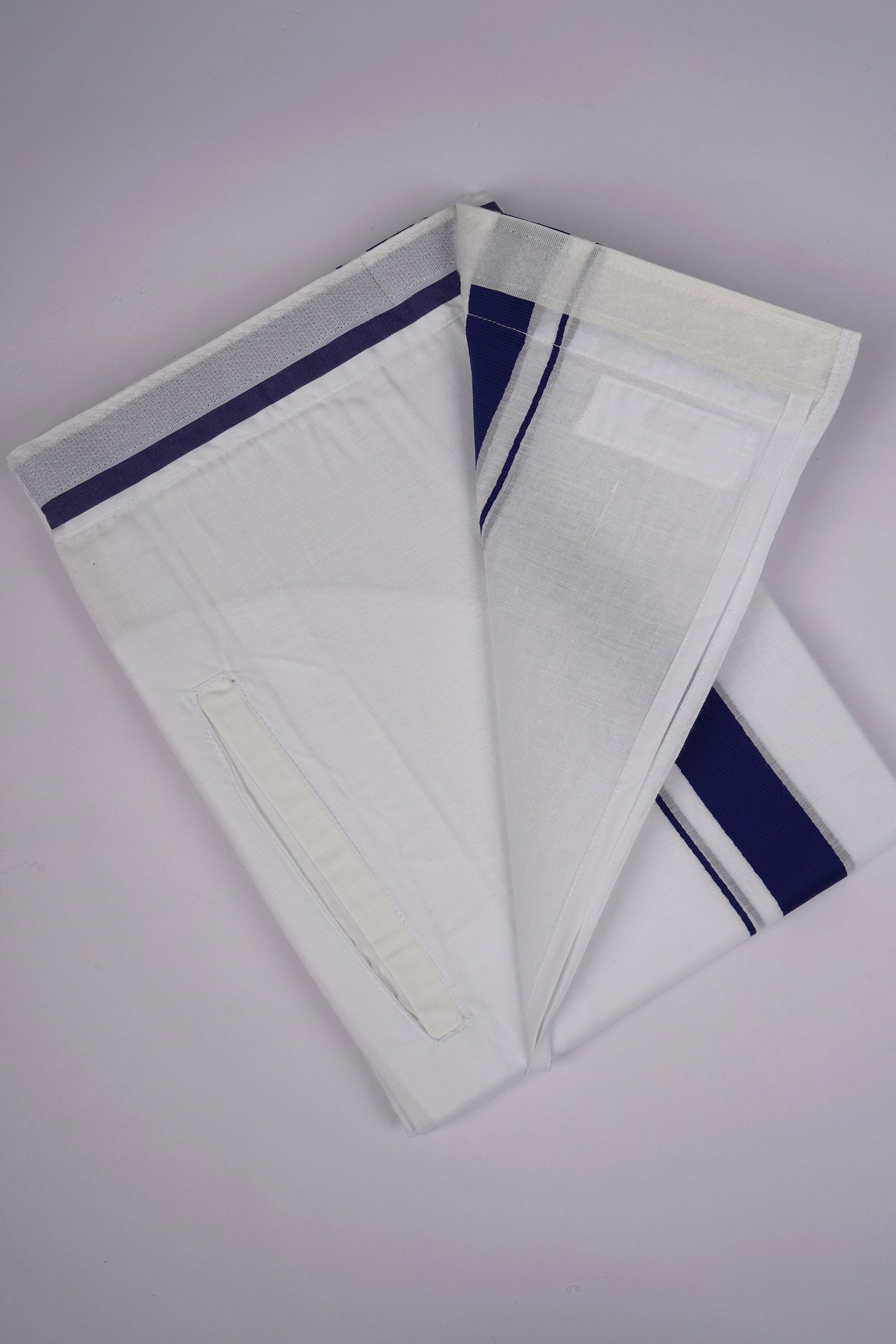 PKT FD-01 VELCRO WHITE DOUBLE DHOTI - Ink Blue