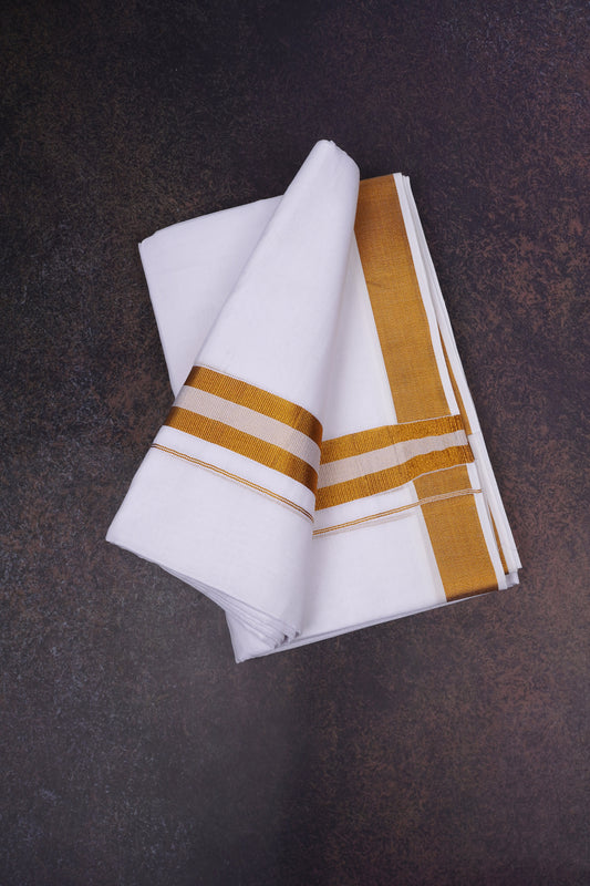 GLD-188 W/D DHOTI 4.00 MTR- Gold