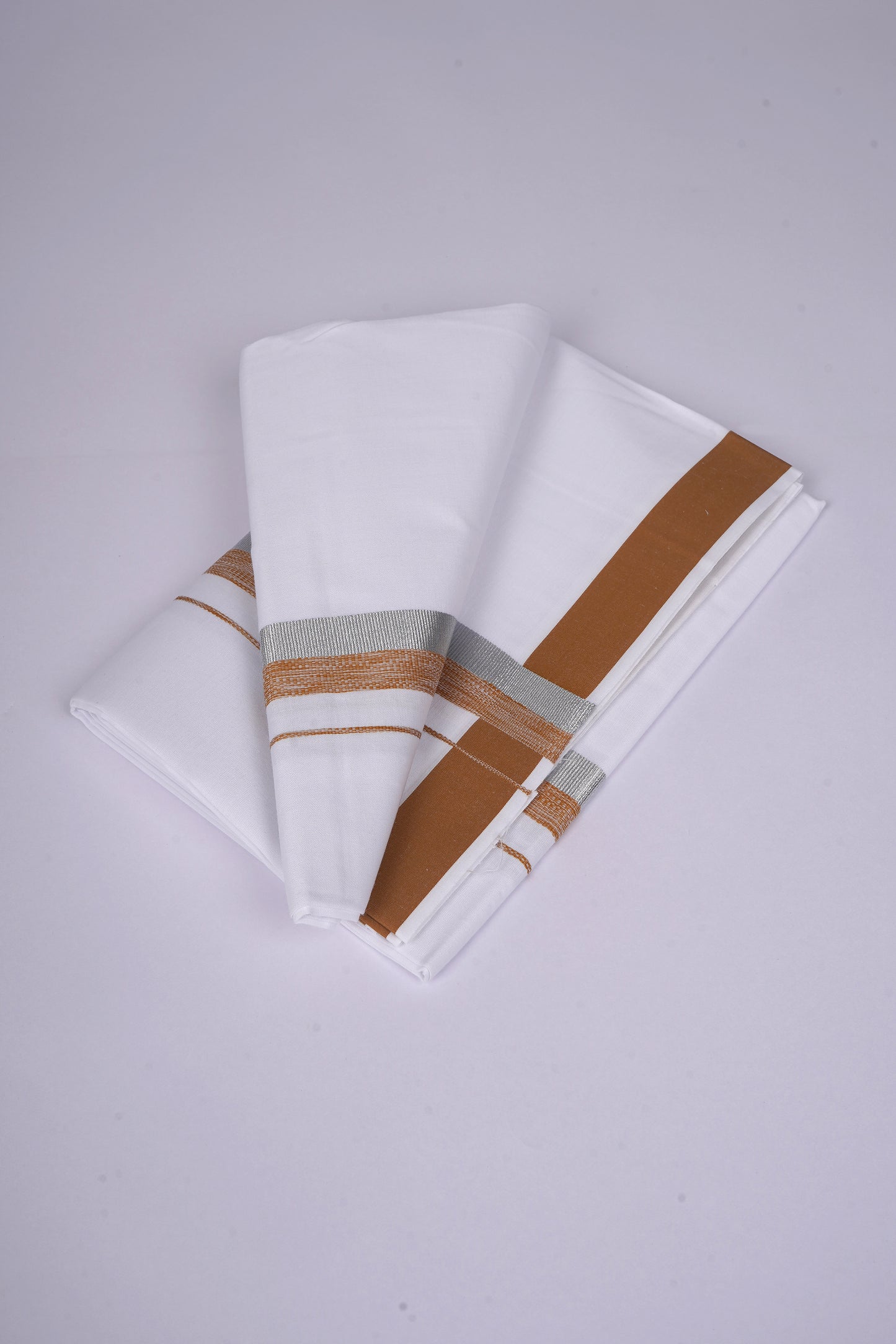 FS-124 W/S DHOTI  1.90 MTR - Silver Brown
