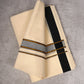 FD-186C CREAM DOUBLE DHOTI 3.80 MTR - Black