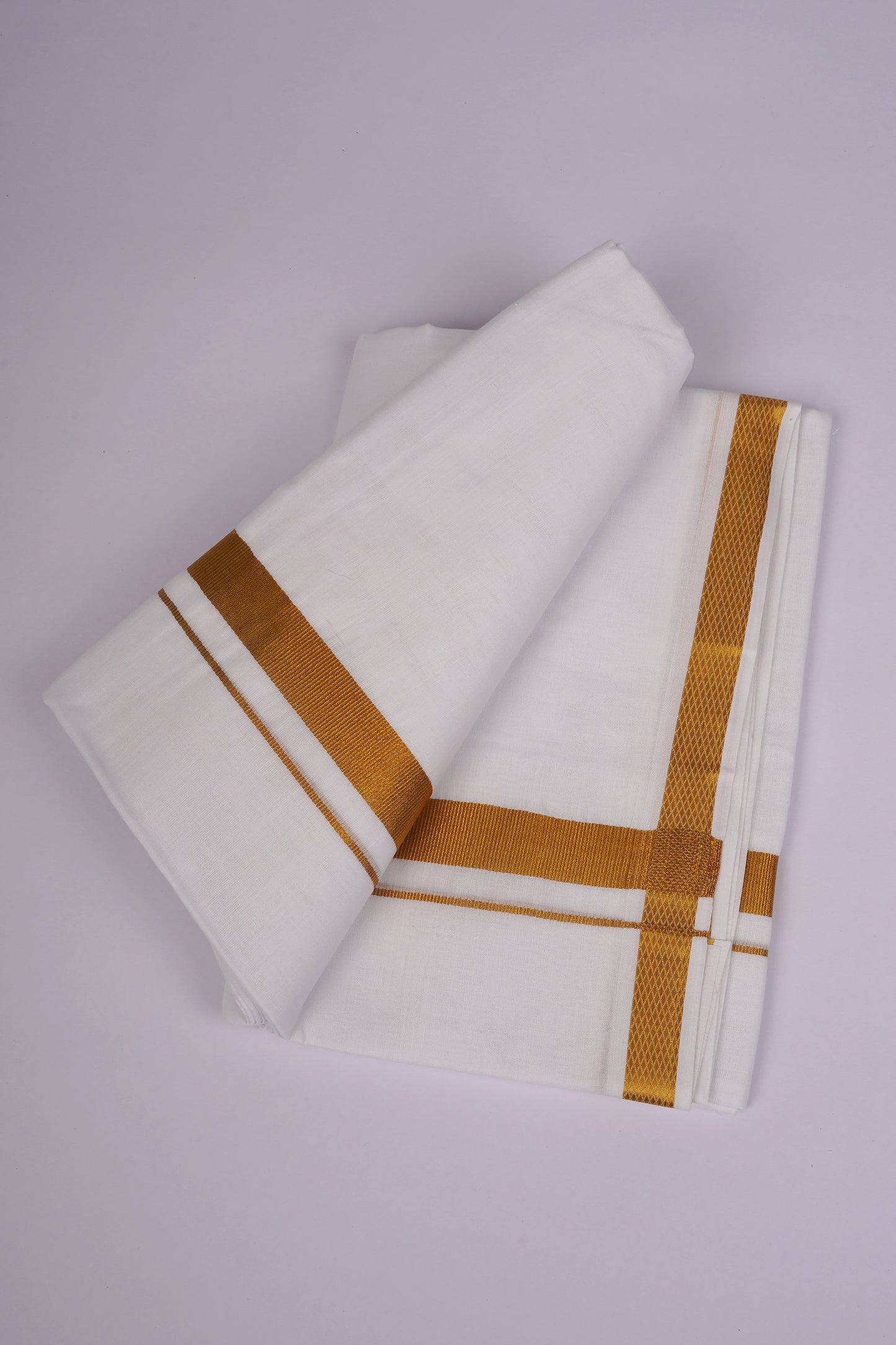 GLD-114 WHITE DOUBLE DHOTI  3.70 MTR