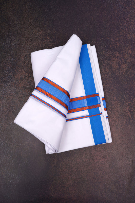 FD-176 W/D DHOTI 3.80 MTR-Sky Blue