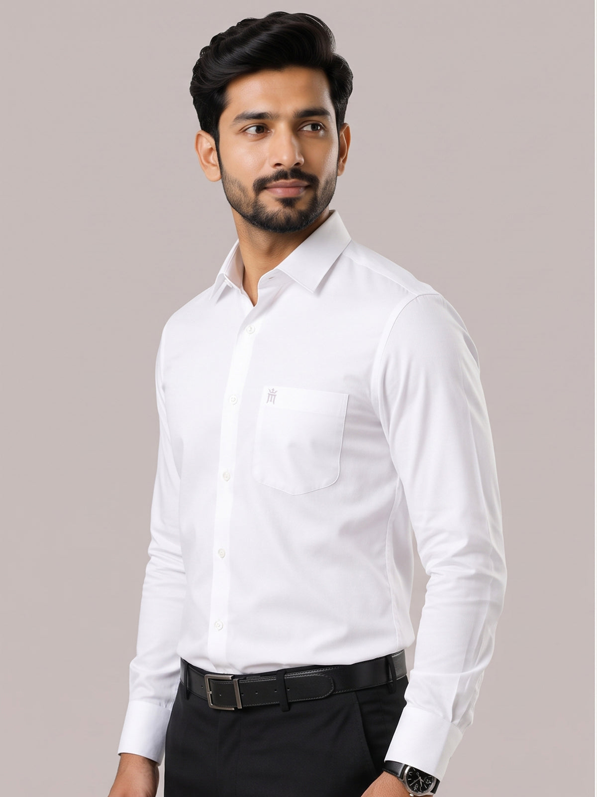 Anti Wrinkle Free Formal White Shirt For Men