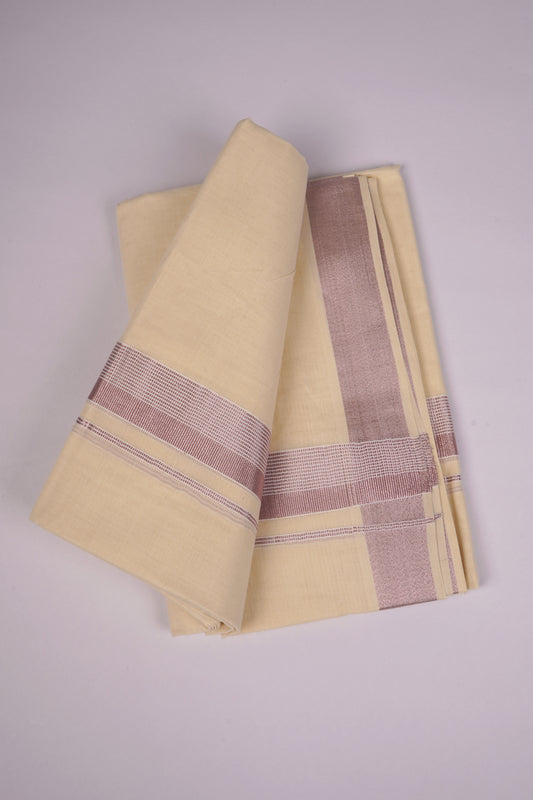 RGD-07C CREAM DOUBLE DHOTI  4.00 MTR