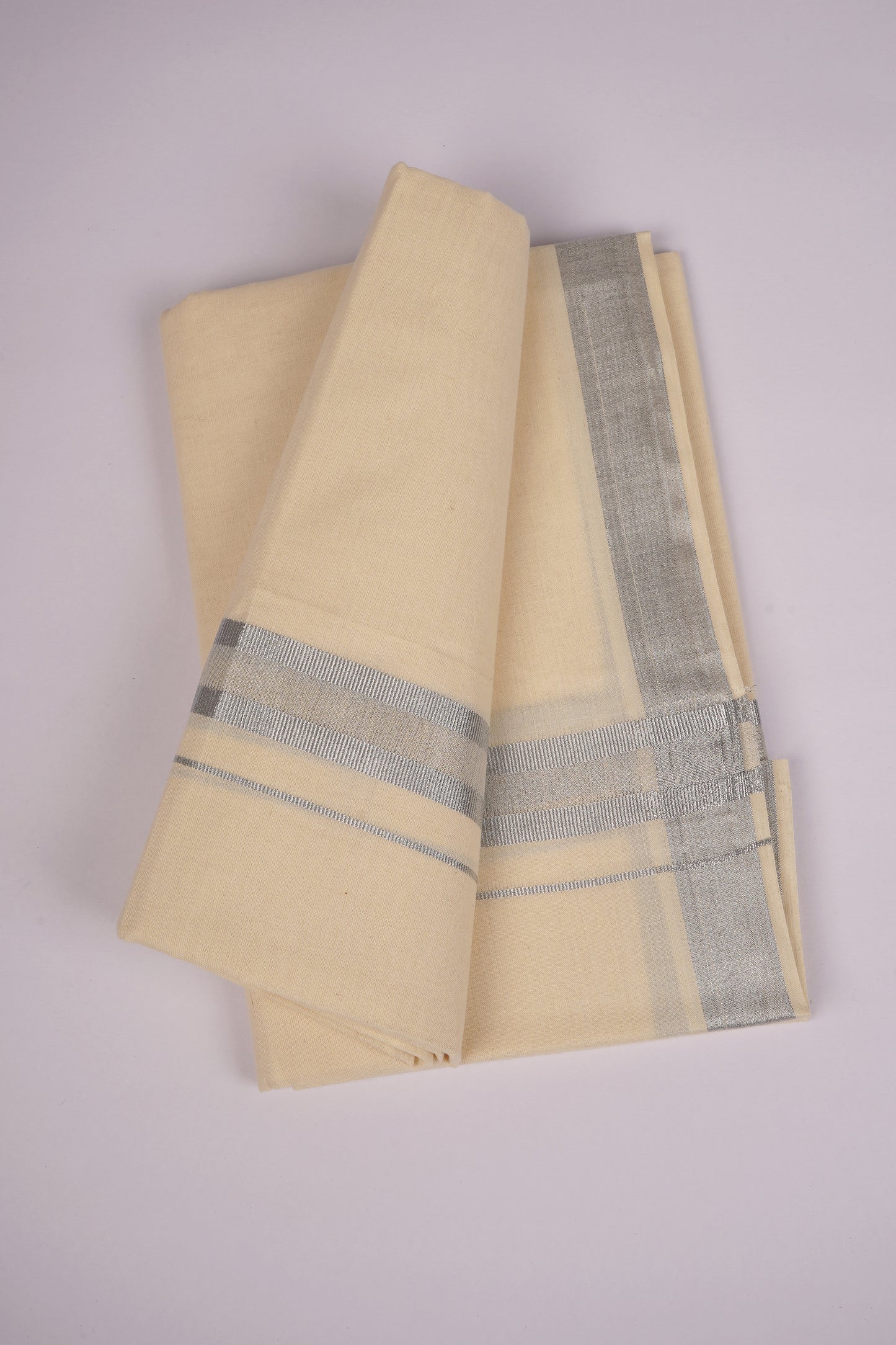 SLD-62C CREAM DOUBLE DHOTI  3.80 MTR