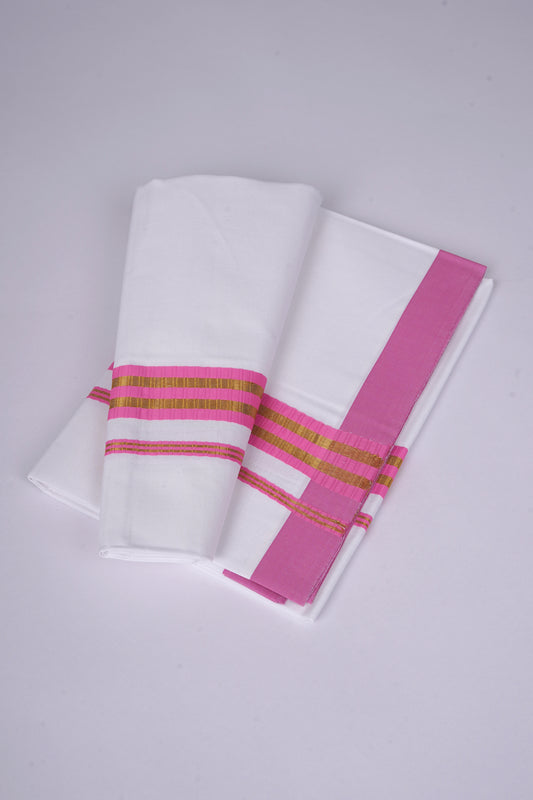 FS-100 W/S DHOTI 2.00 MTR - Dark Pink