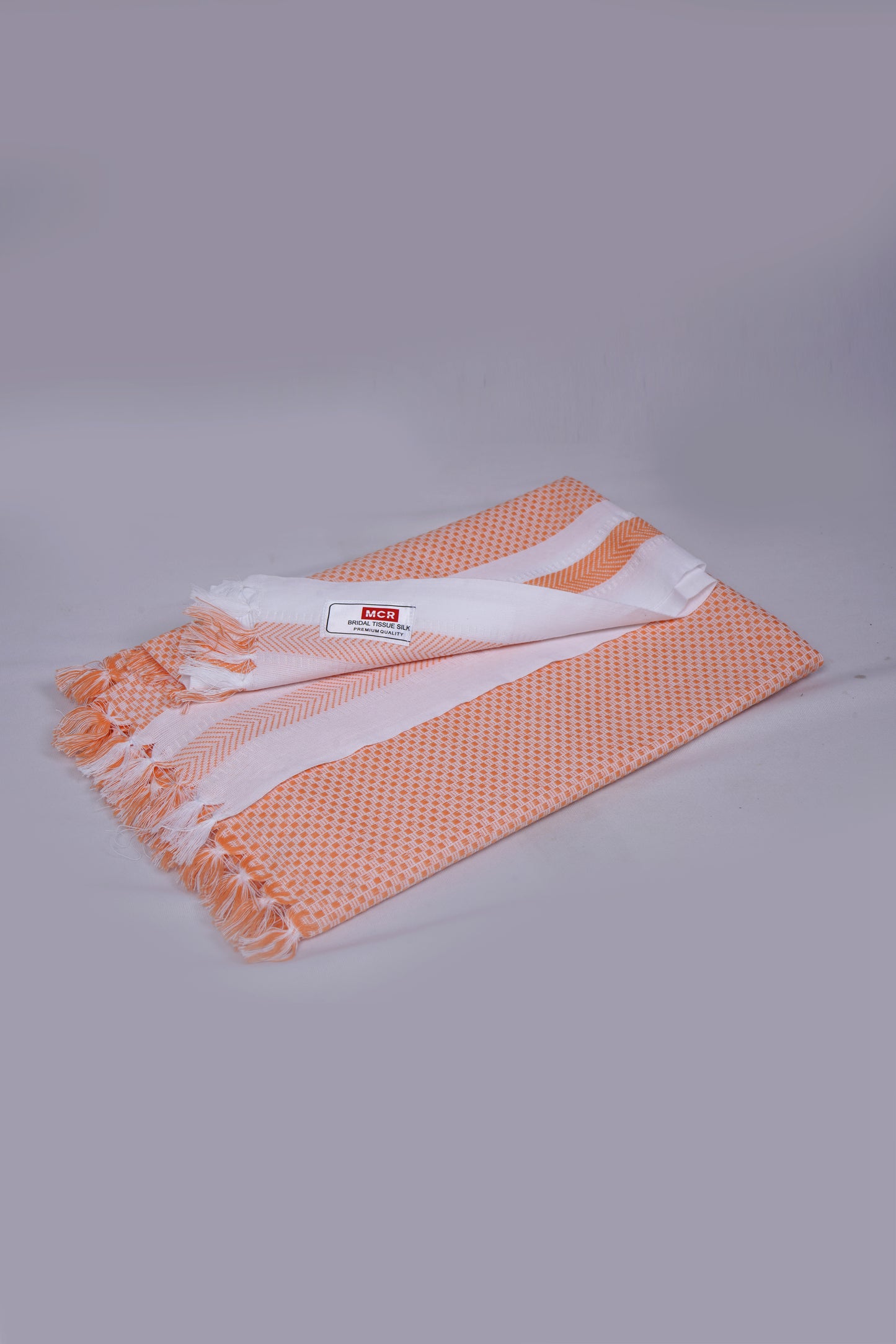 COLOUR MINICHECK COTTON - CBT-24 BATH TOWEL - 30X60 - LIGHT ORANGE