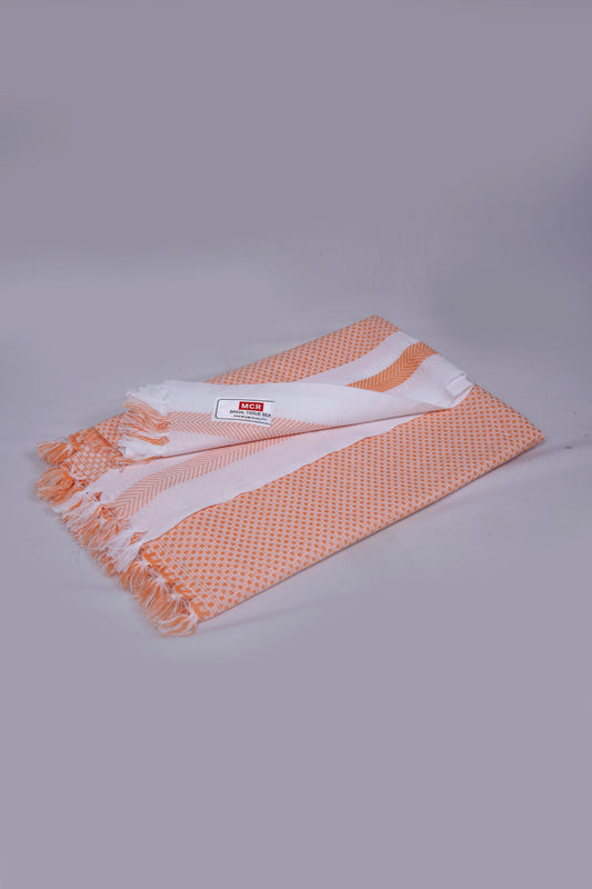 COLOUR MINICHECK COTTON - CBT-24 BATH TOWEL - 30X60 - LIGHT ORANGE