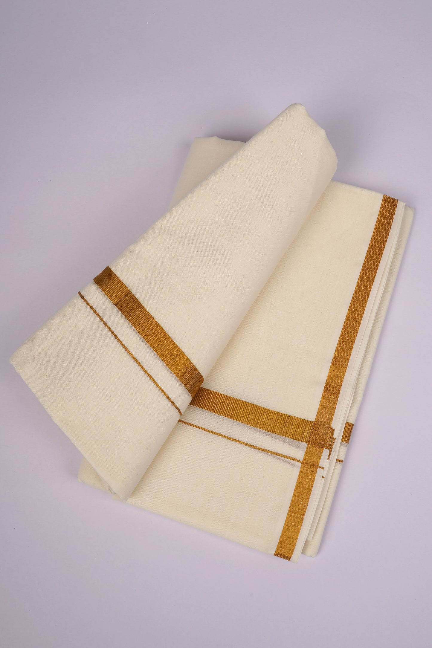 GLD-97C CREAM DOUBLE DHOTI    3.80 MTR