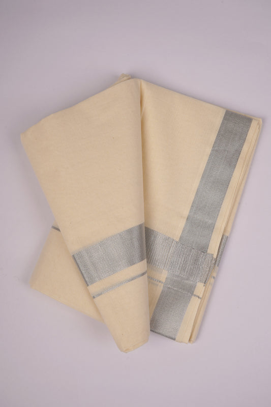 SLD-93C CREAM DOUBLE DHOTI  3.80 MTR